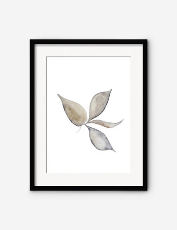 #color::black #frame-option::framed #size::23--x-29- #size::14--x-17- #size::17--x-23- #size::29--x-37- #size::35--x-45- | Faded Leaves Print in a black frame