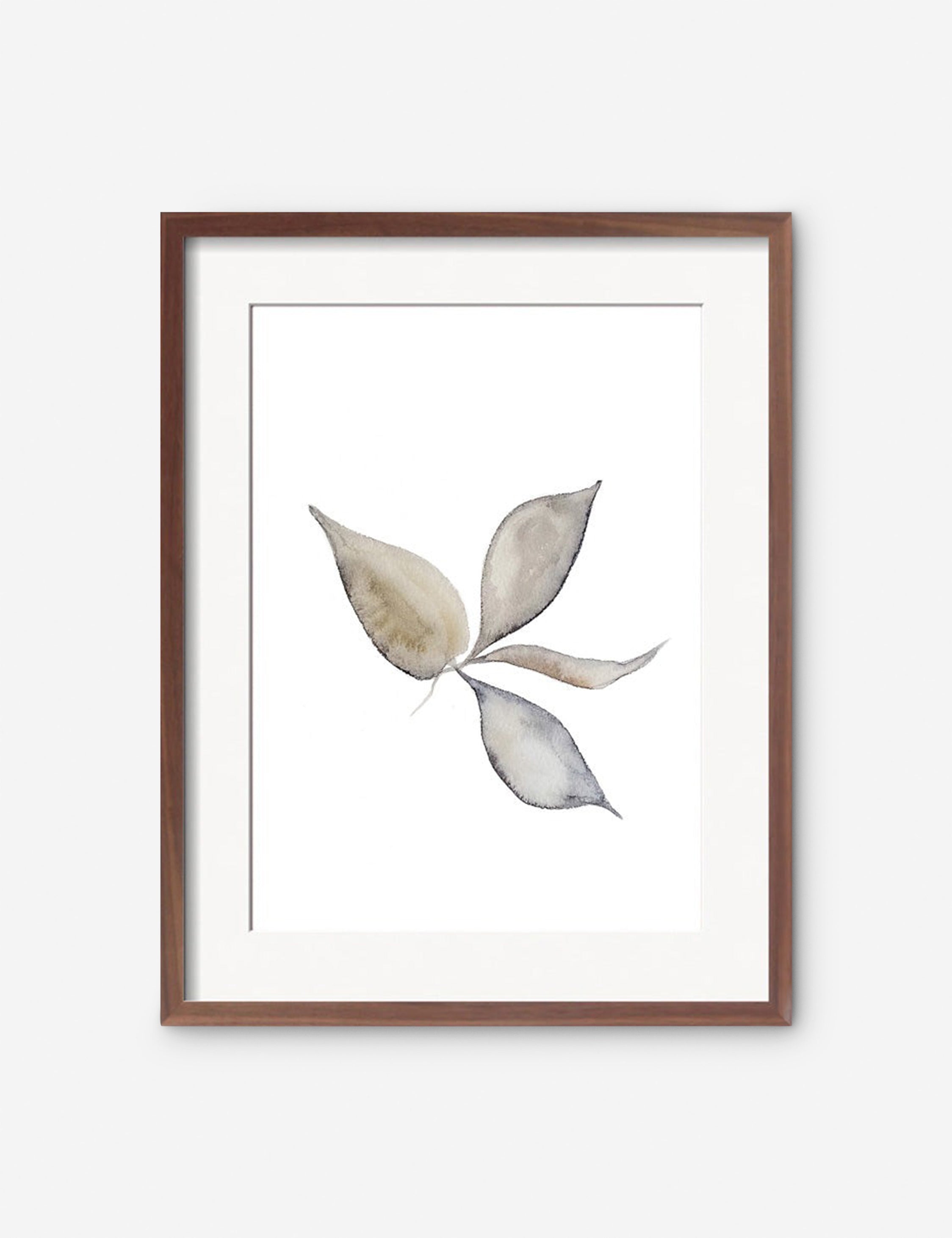 #color::walnut #frame-option::framed #size::23--x-29- #size::14--x-17- #size::17--x-23- #size::29--x-37- #size::35--x-45- | Faded Leaves Print in a walnut frame