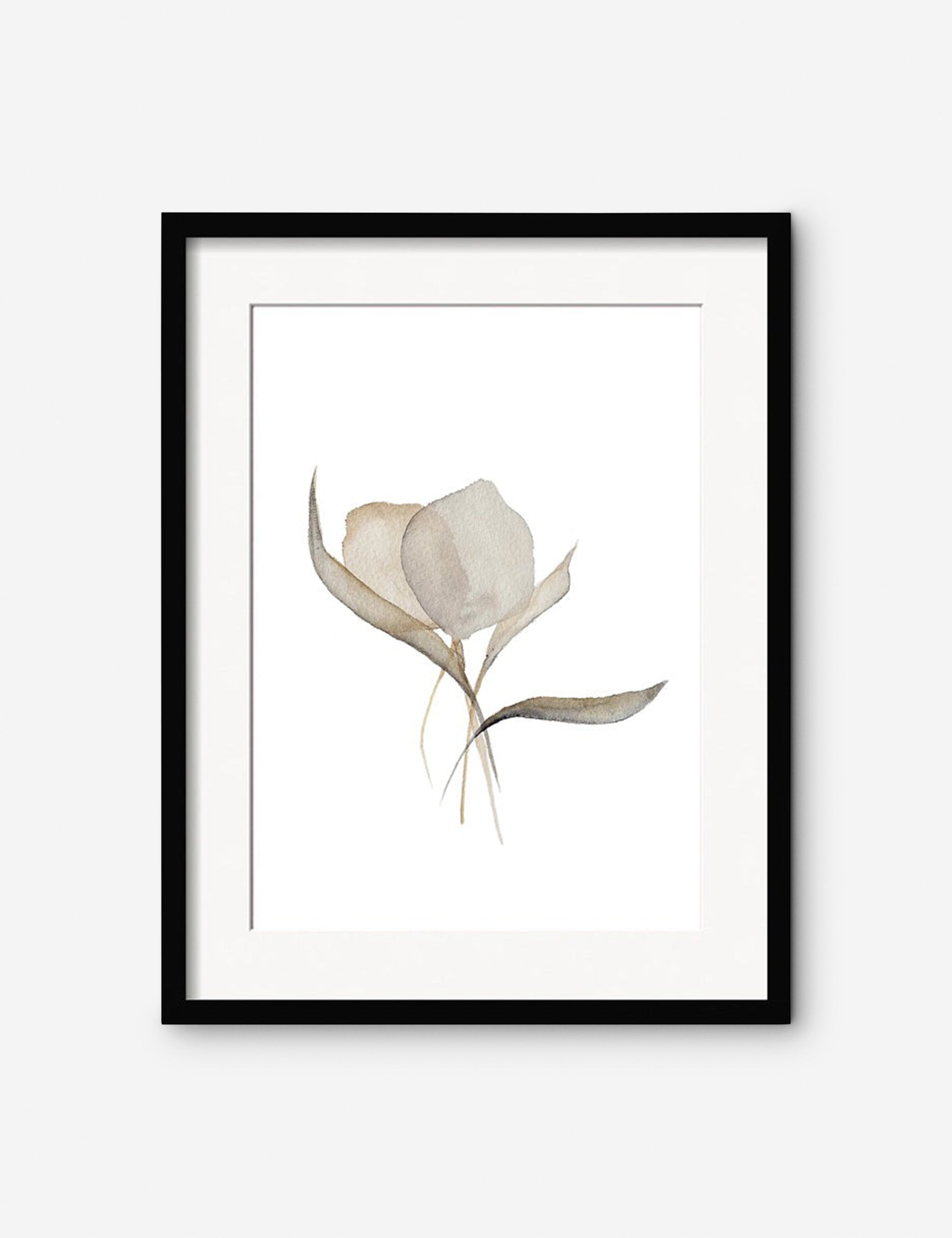 #color::black #frame-option::framed #size::23--x-29- #size::14--x-17- #size::17--x-23- #size::29--x-37- #size::35--x-45- | Pale Bouquet Print in a black frame
