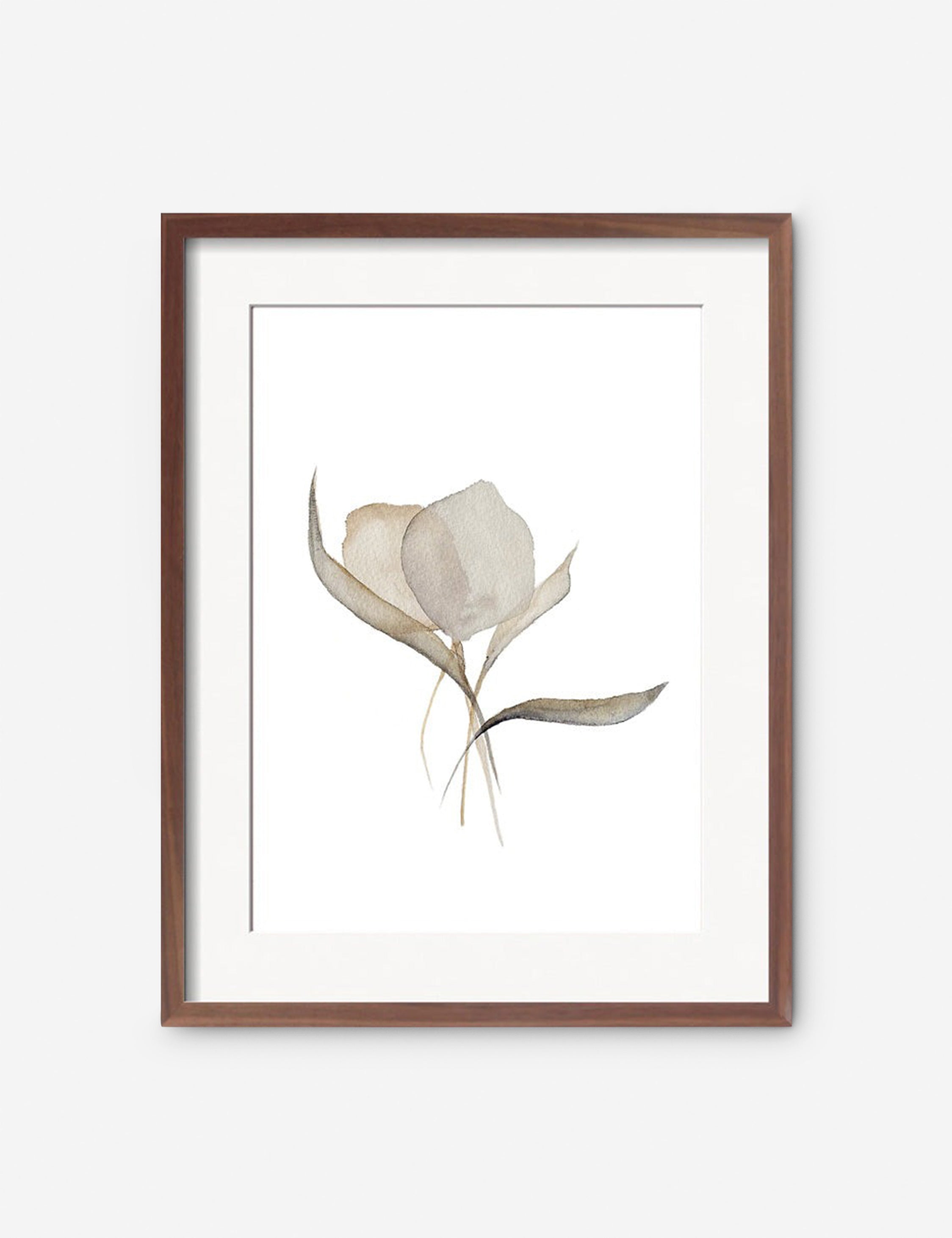 #color::walnut #frame-option::framed #size::23--x-29- #size::14--x-17- #size::17--x-23- #size::29--x-37- #size::35--x-45- | Pale Bouquet Print in a walnut frame