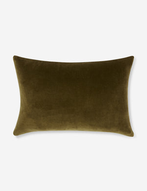 Charlotte Olive Green Lumbar Velvet Pillow