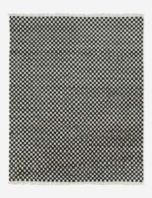 Checkerboard Hand-Knotted Wool Rug Swatch by Sarah Sherman Samuel, Natural
