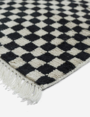 Checkerboard Hand-Knotted Wool Rug Swatch by Sarah Sherman Samuel, Natural