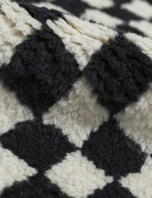 Checkerboard Hand-Knotted Wool Rug Swatch by Sarah Sherman Samuel, Natural