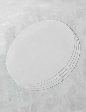 Set of four sandstone Mini Basketweave Oval Placemat by Chilewich
