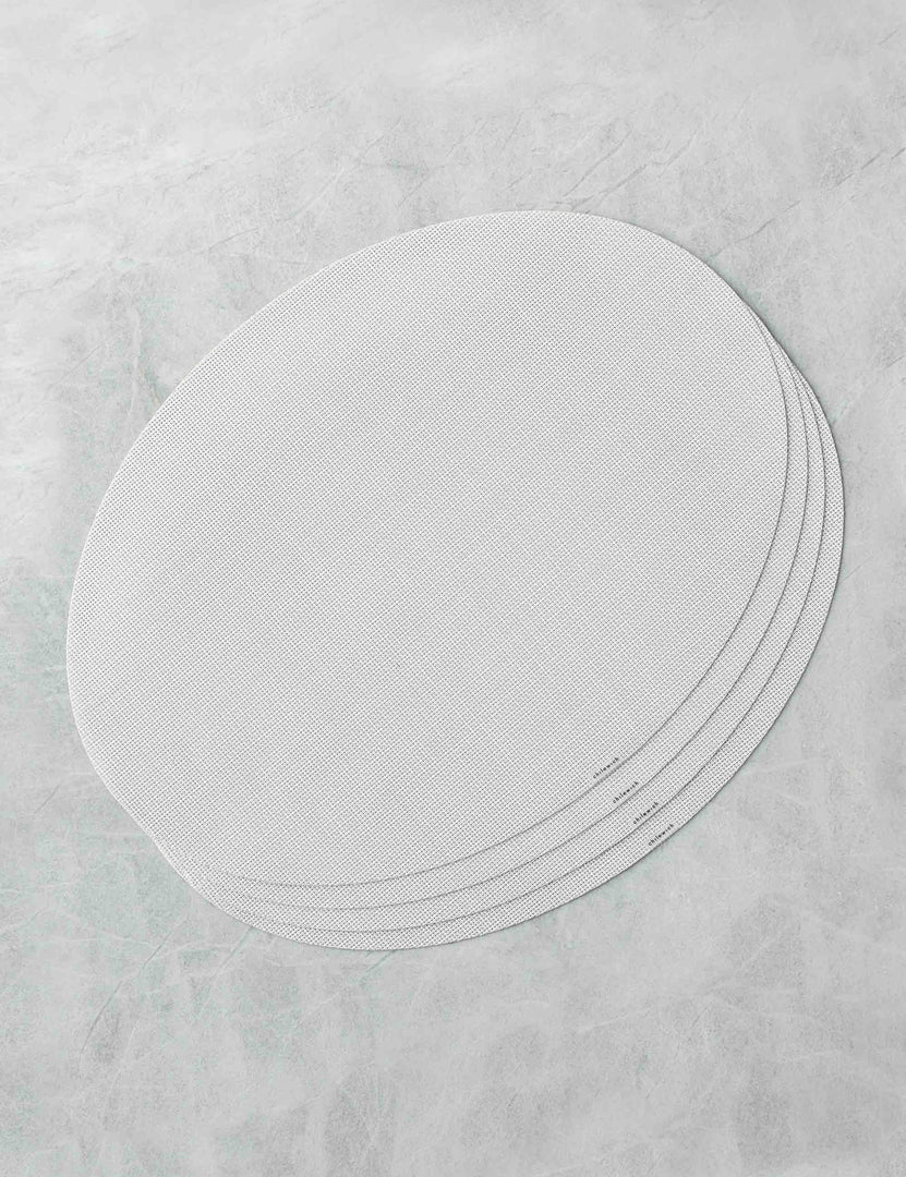 #color::sandstone | Set of four sandstone Mini Basketweave Oval Placemat by Chilewich