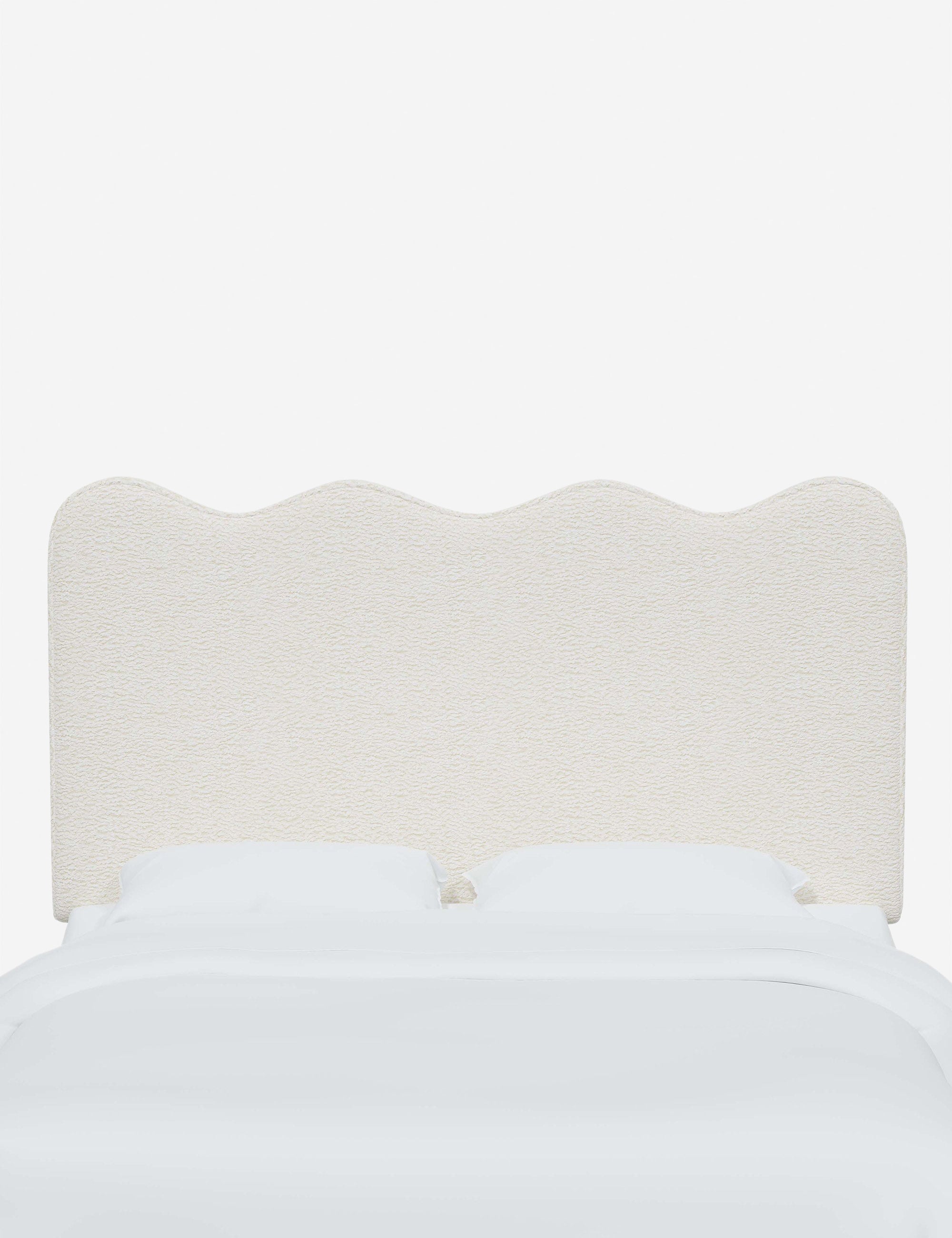 #color::cream-sherpa #size::full #size::queen #size::king #size::cal-king | Clementine Cream Sherpa Headboard with a scalloped shape at the top