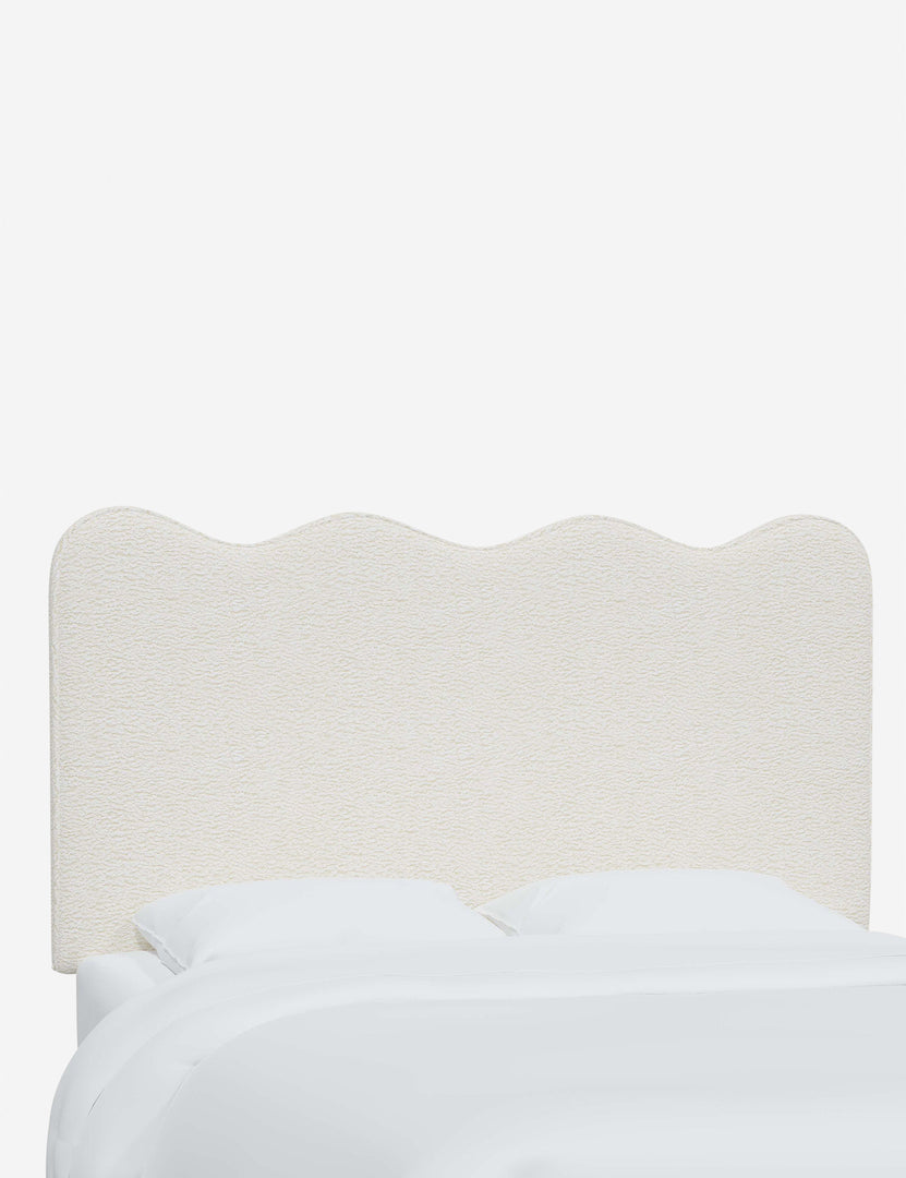 #color::cream-sherpa #size::full #size::queen #size::king #size::cal-king | Angled view of the Clementine Cream Sherpa Headboard