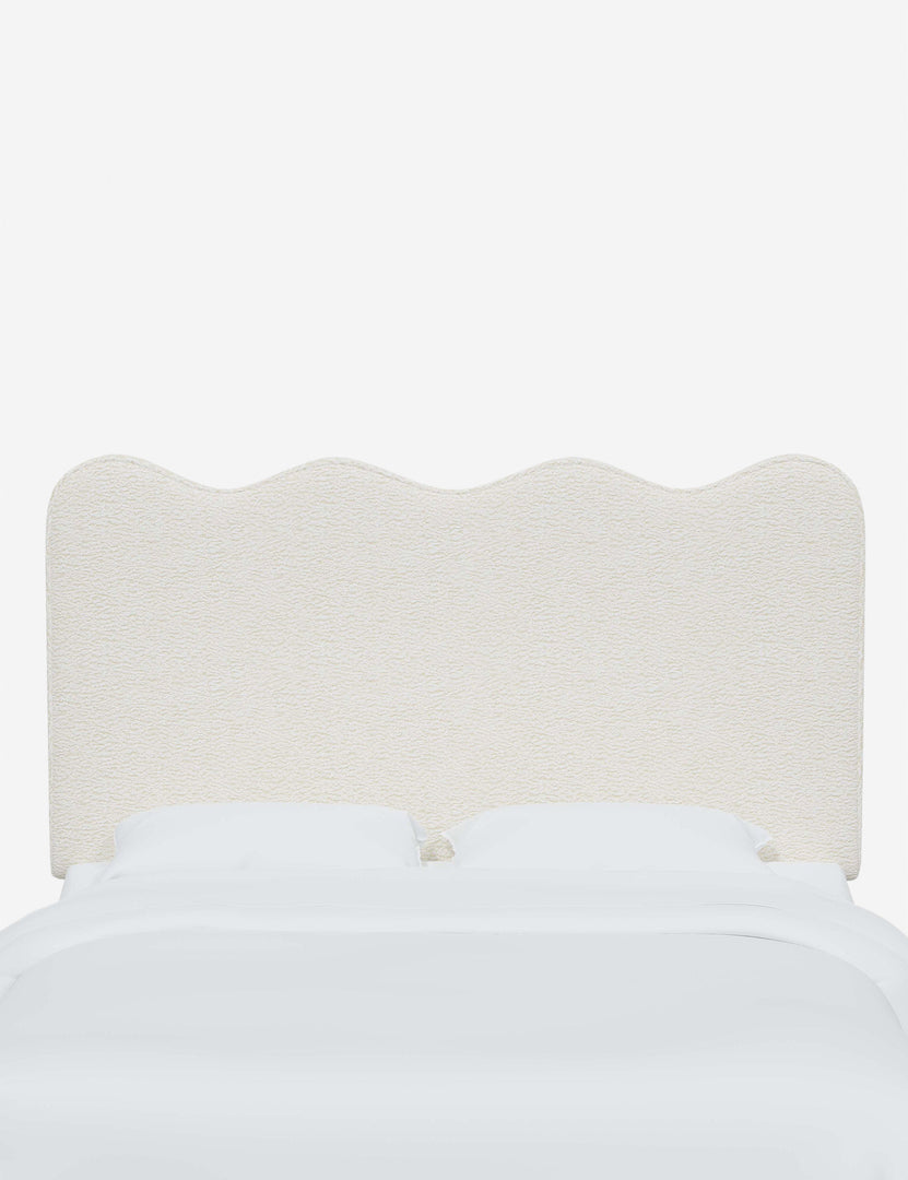 #color::cream-sherpa #size::full #size::queen #size::king #size::cal-king | Clementine Cream Sherpa Headboard with a scalloped shape at the top