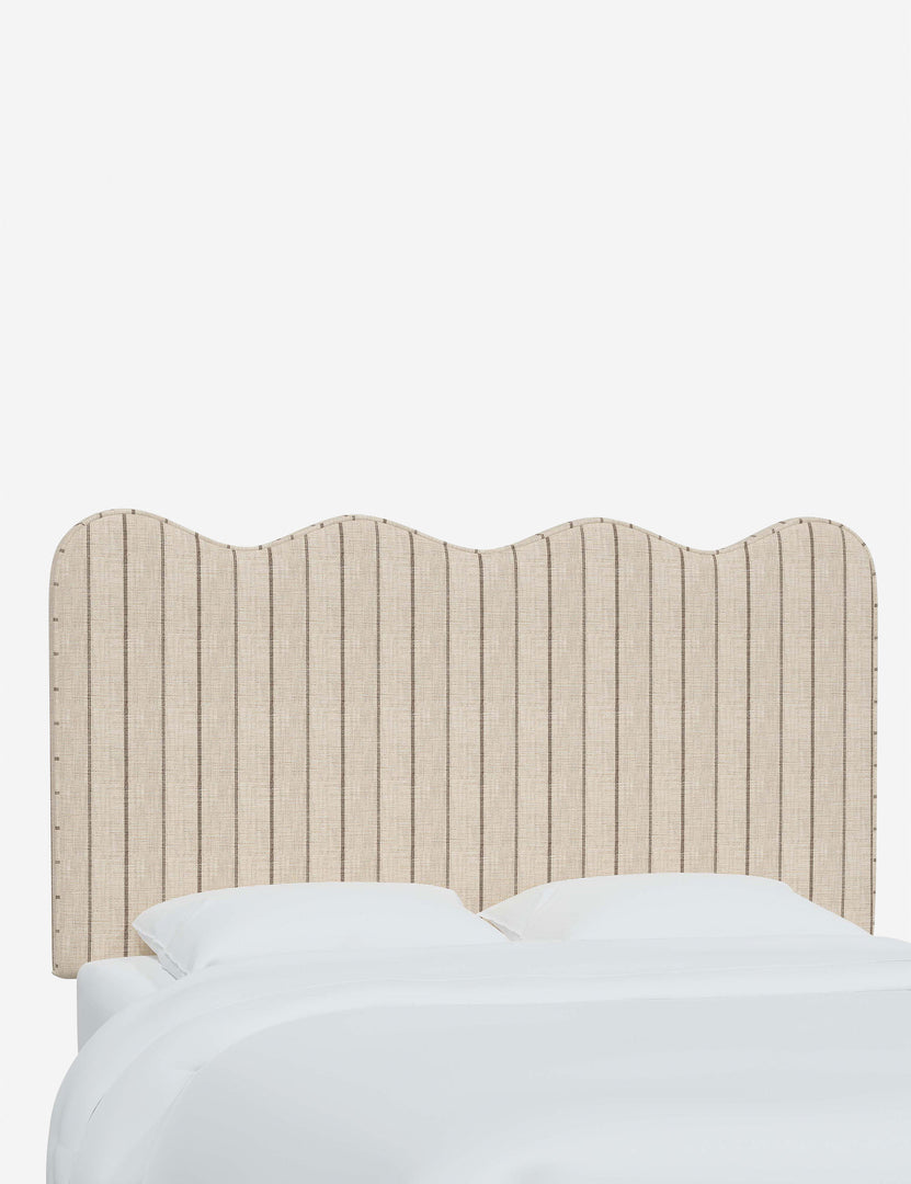 #color::natural-stripe #size::full #size::queen #size::king #size::cal-king | Angled view of the Clementine Natural Stripe Headboard