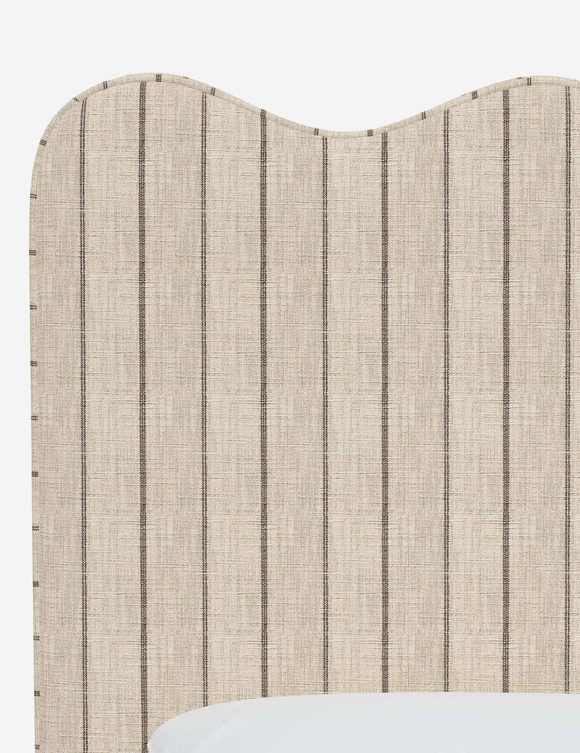 #color::natural-stripe #size::full #size::queen #size::king #size::cal-king | Close up of the fabric on the Clementine Natural Stripe Headboard