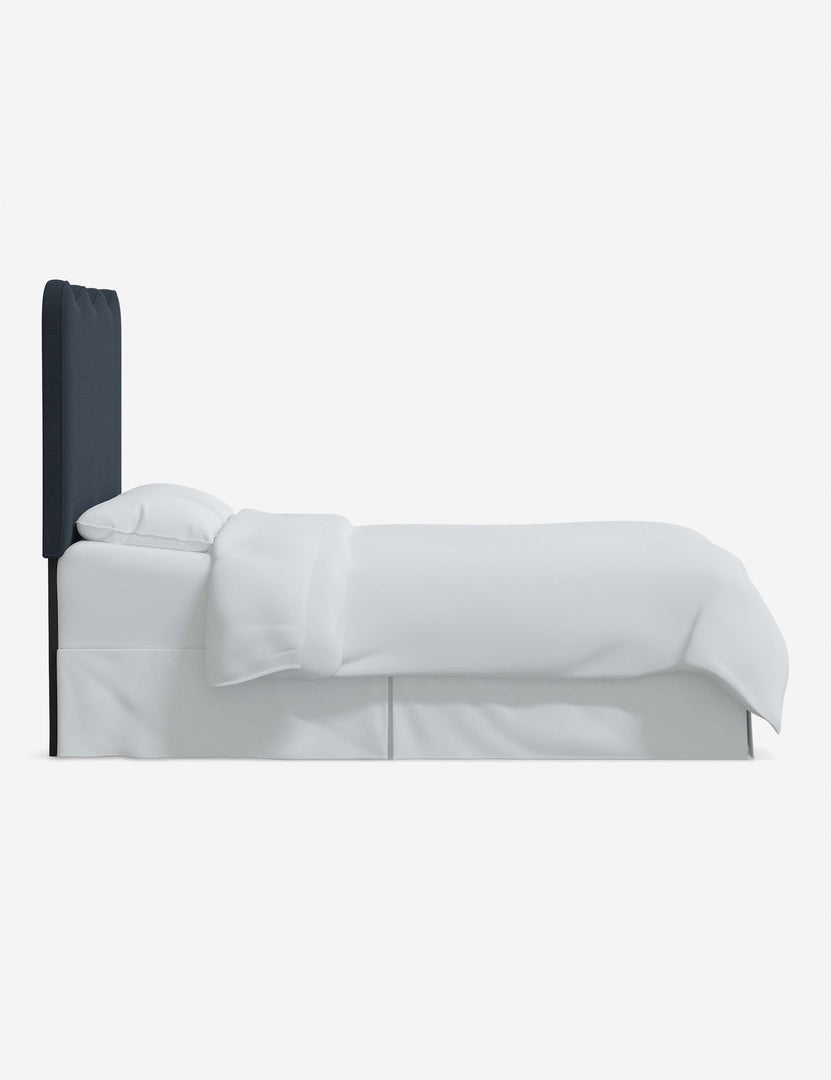 #color::navy-linen #size::full #size::queen #size::king #size::cal-king | Side of the Clementine Navy Linen Headboard