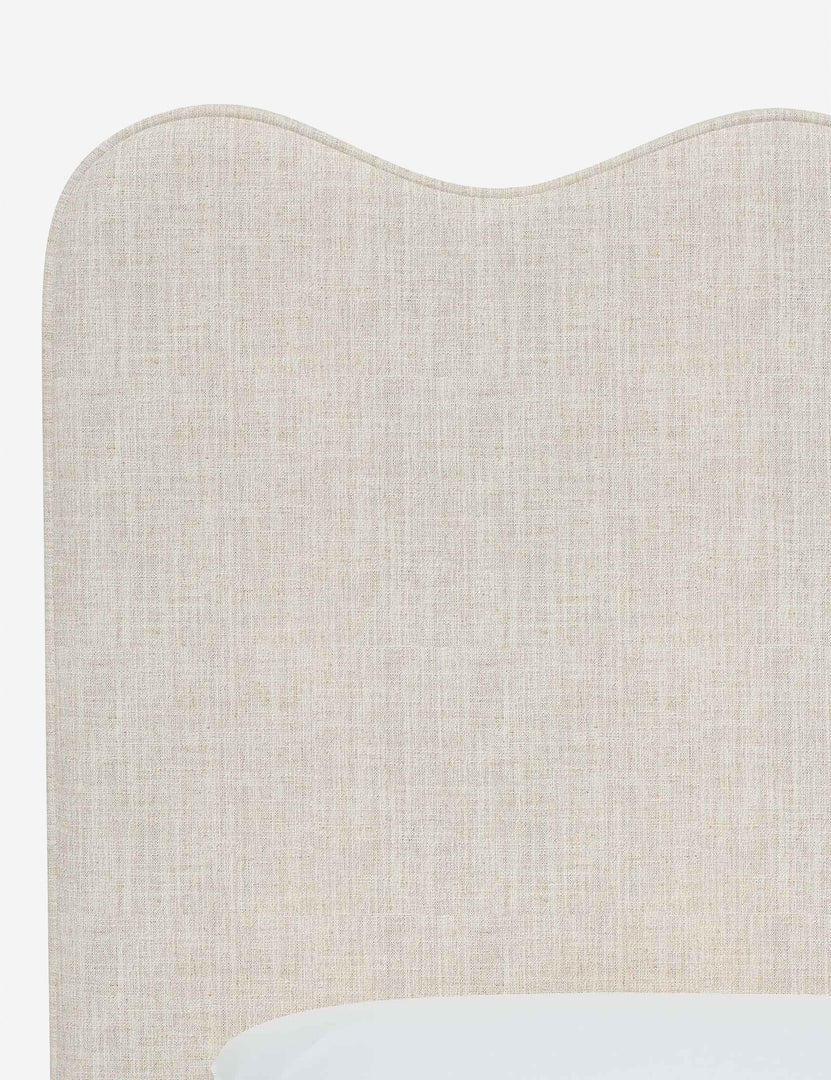 #color::talc-linen #size::full #size::queen #size::king #size::cal-king | Close up of the fabric on the Clementine Talc Linen Headboard