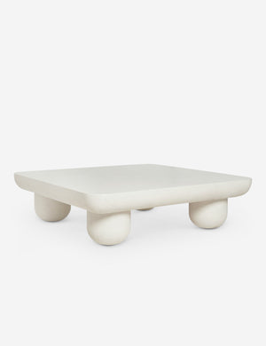 Clouded square white coffee table by Sarah Sherman Samuel with rounded legs and edges