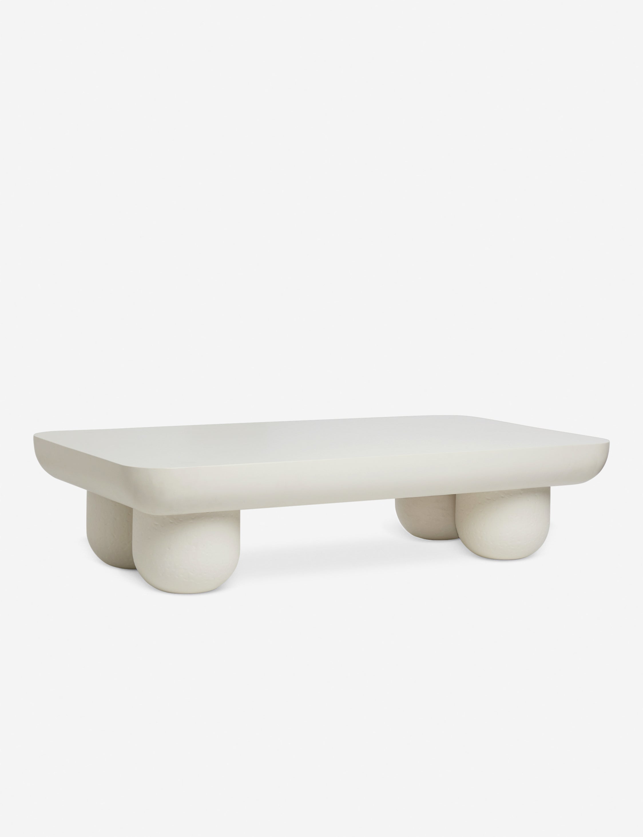 Open Box: Clouded Rectangle Coffee Table, Matte White by Sarah Sherman Samuel