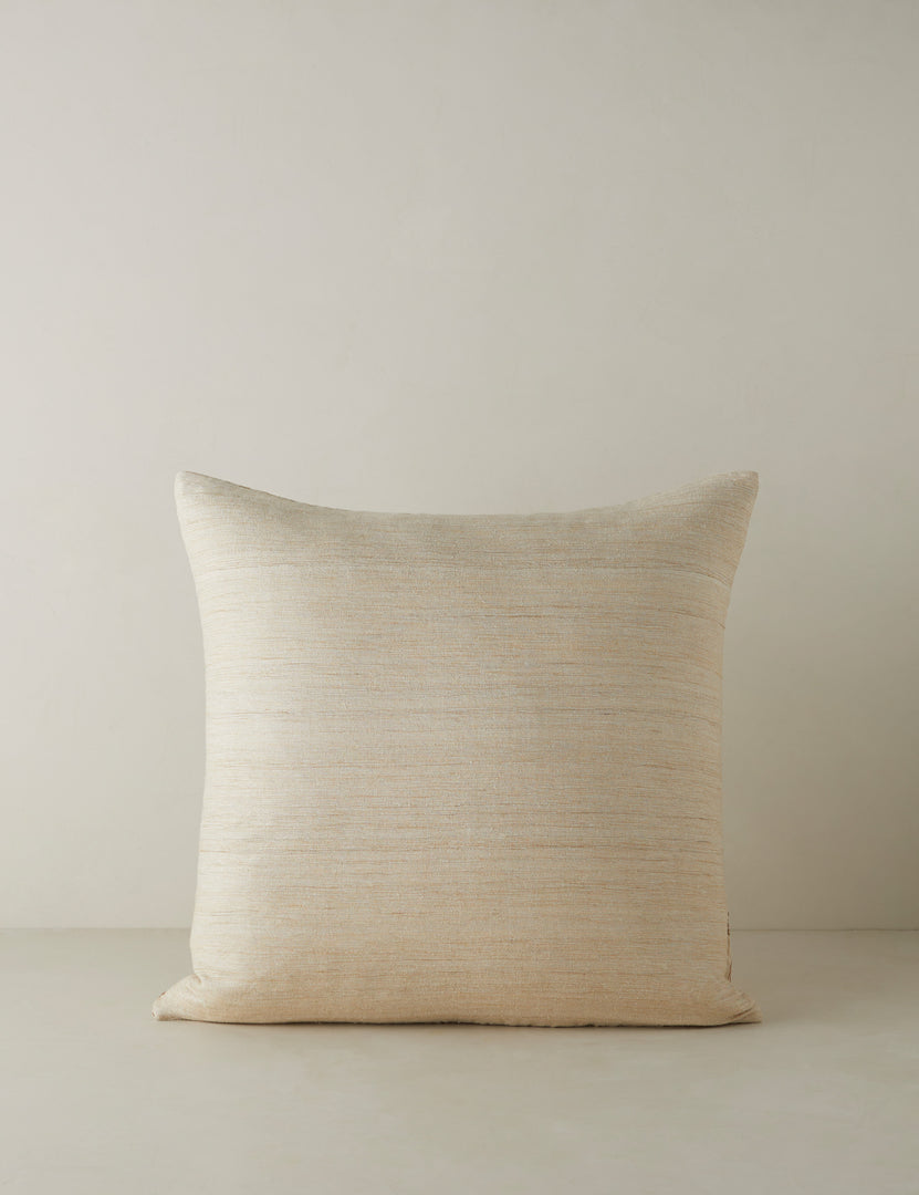 #color::terracotta | Back of the Crossmarks Silk Pillow by Elan Byrd in terracotta.
