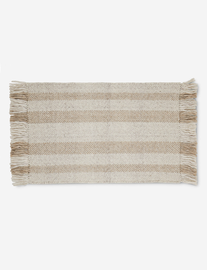 #size::2--x-3- | Small Croze handwoven striped fringed outdoor rug.