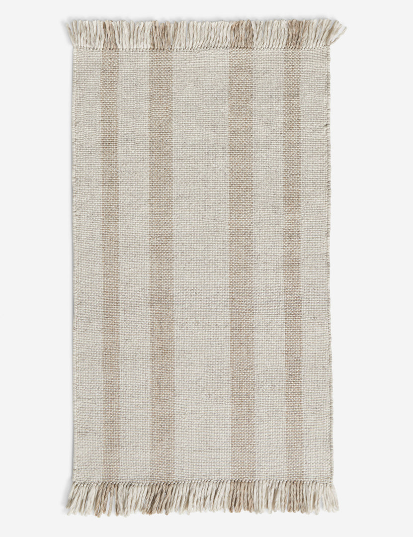 #size::3--x-5- | Small Croze handwoven striped fringed outdoor rug.