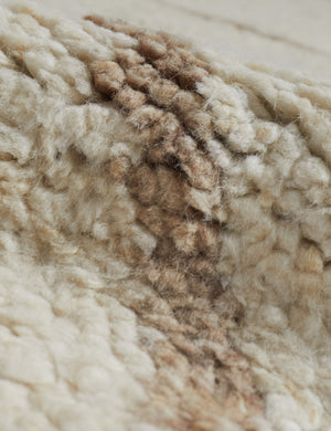 Close up view of the texture of the Currents Hand Knotted Wool Rug by Elan Byrd.