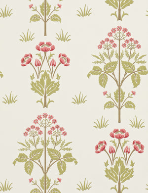 Meadow Street Wallpaper by Morris & Co. Swatch, Rose and Olive