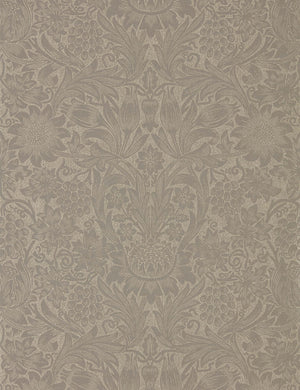Pure Sunflower Wallpaper by Morris & Co. Swatch, Taupe and Sand