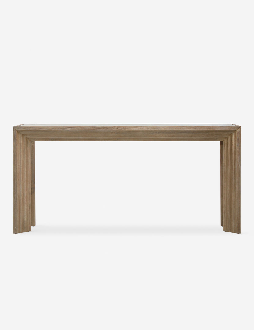 #color::natural | Pender modern wood and glass top console table.