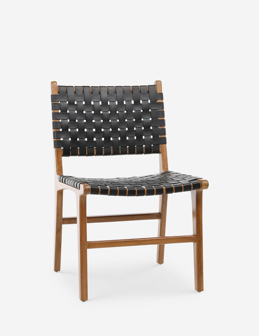 Gallagher Teak + Woven Leather Dining Chair