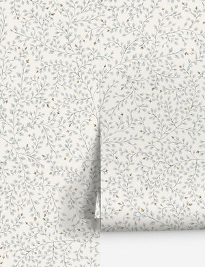 Dainty Leaves Wallpaper by Rylee + Cru Swatch, Blue