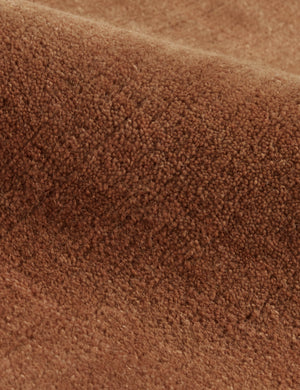 Close up of the Damara solid viscose rug in rose.