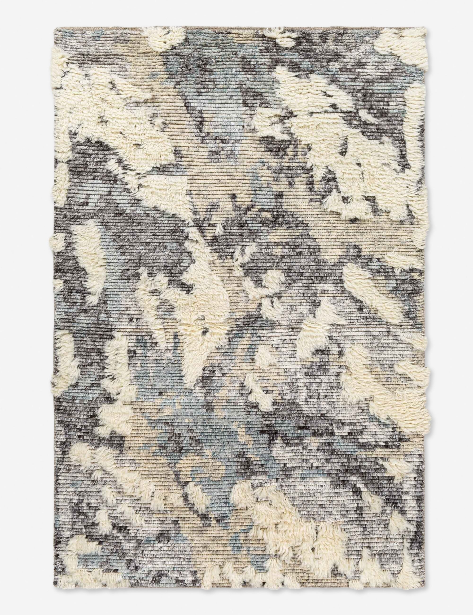 Mist Lines Moroccan Shag Rug Handwoven Wool Blend For Discerning Homeowners Luxury Softness