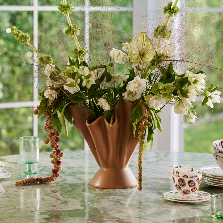 Fluted Stoneware Vase