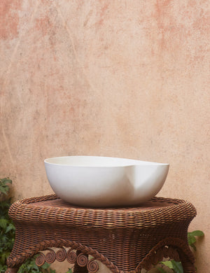 Dempsy low sculptural large planter by Sarah Sherman Samuel in Eggshell.