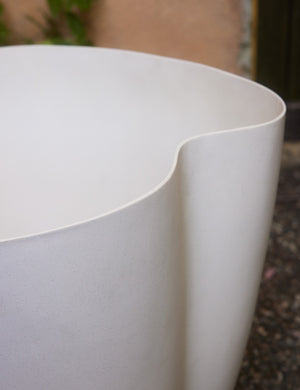 Close up of the Dempsy low sculptural large planter by Sarah Sherman Samuel in Eggshell.