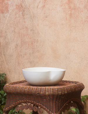 Dempsy low sculptural small planter by Sarah Sherman Samuel in Eggshell