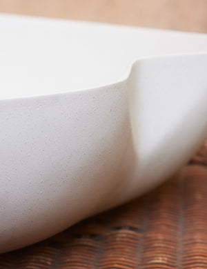 Close up of the Dempsy low sculptural small planter by Sarah Sherman Samuel in Eggshell.