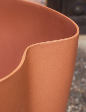 Close up of the Dempsy large sculptural planter by Sarah Sherman Samuel in Sienna.