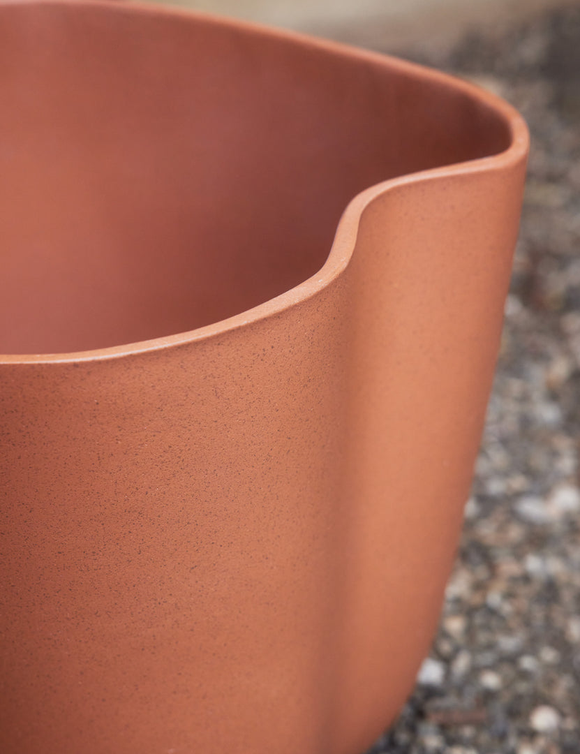 #color::sienna #style::small | Close up of the Dempsy small sculptural planter by Sarah Sherman Samuel in Sienna.