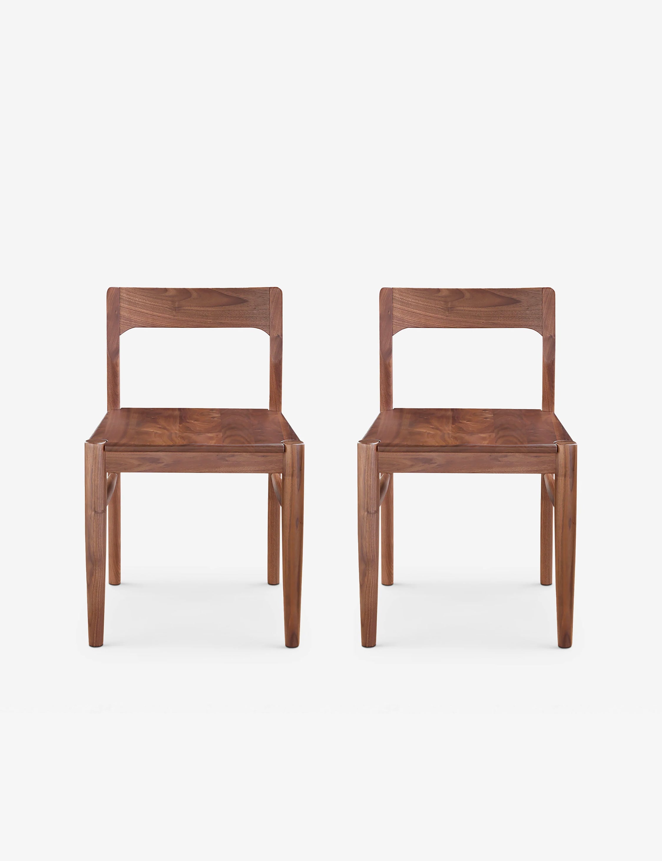 Elegant Mid-Century Walnut Upholstered Dining Chair Set