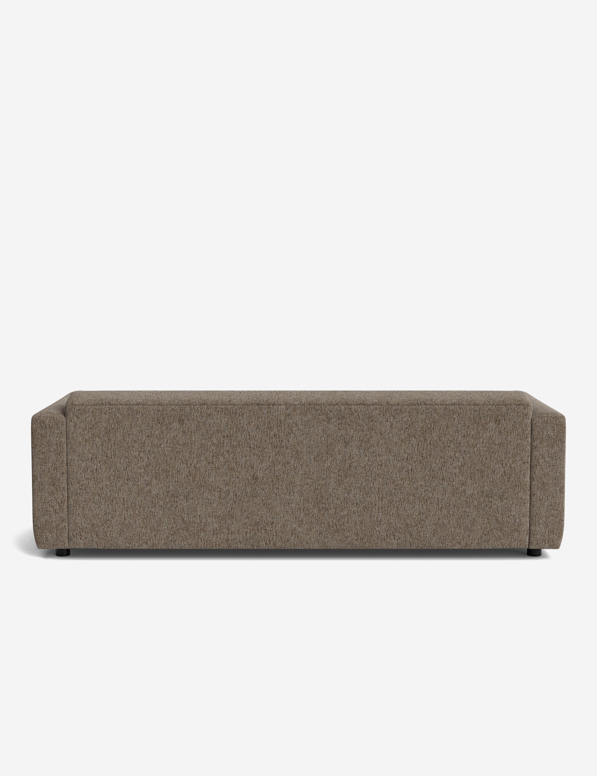 Eleanor Sofa in Granite Performance Basketweave, rear view.