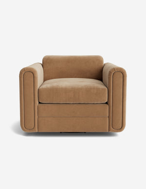 Open Box: Eleanor Swivel Chair, Caramel Vintage Velvet
