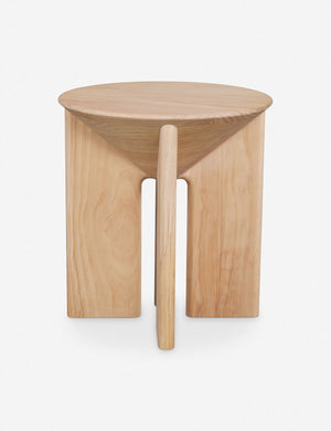 Krizia light wood round side table.