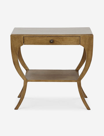 | Este wooden nightstand with a drawer and lower shelf