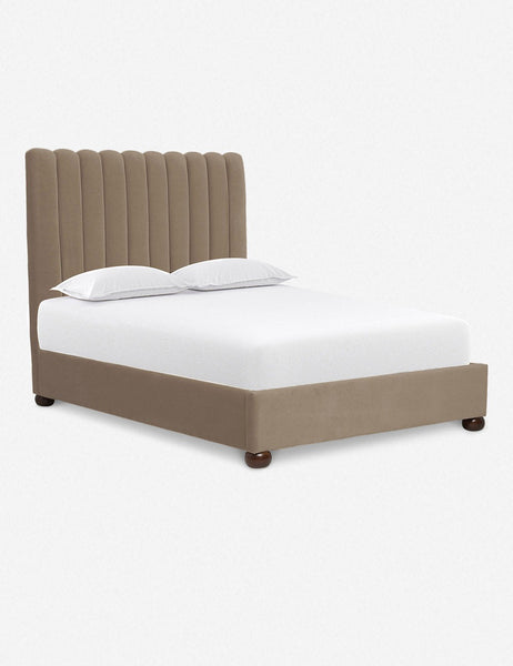 #size::queen #size::king #size::cal-king #color::toffee | Angled view of the Toffee Brown Evelyn Platform Bed