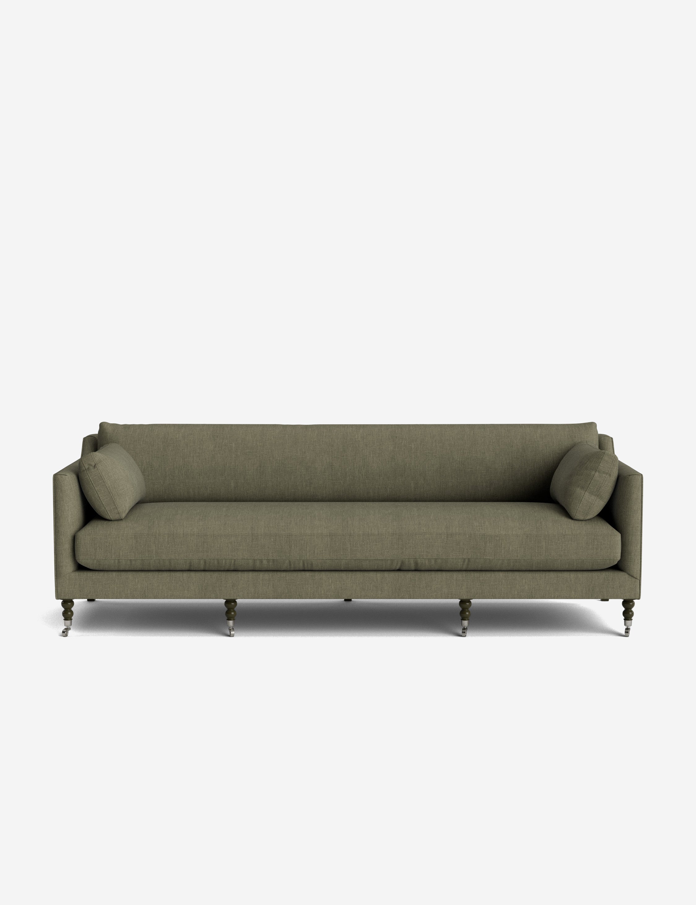 #color::sage-linen-weave #leg-finish::chocolate-and-pewter #size::100-W