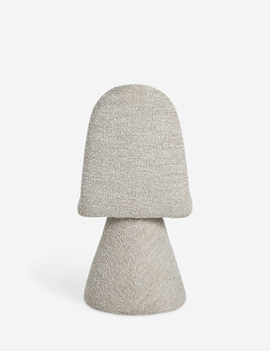 Back of the Fenton textured sculptural upholstered minimalist dining chair.