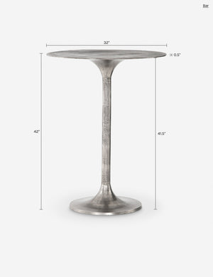 Inga Indoor / Outdoor Round Bar or Counter Table : Antique Nickel / Counter
