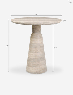 Marsh Indoor / Outdoor Round Bar and Counter Table by Amber Lewis x Four Hands : Grey / Bar
