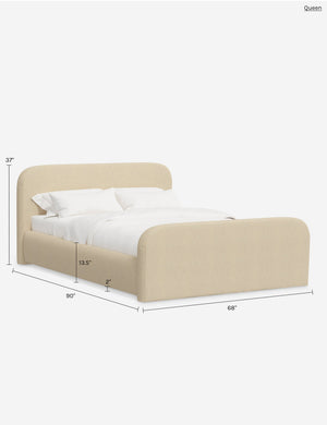 Nabiha Bed With Footboard : Olive Grid / Full