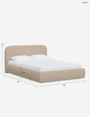 Dimensions on the queen sized Nabiha platform bed