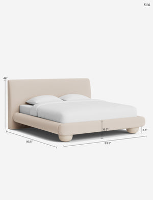 Rigby Platform Bed : White Boucle / Twin
